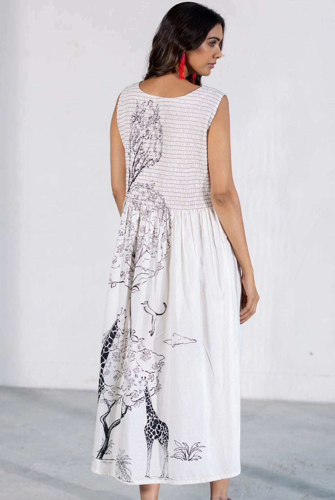 Savannah Smocked Midi Dress - CiceroniDressSilai Studio