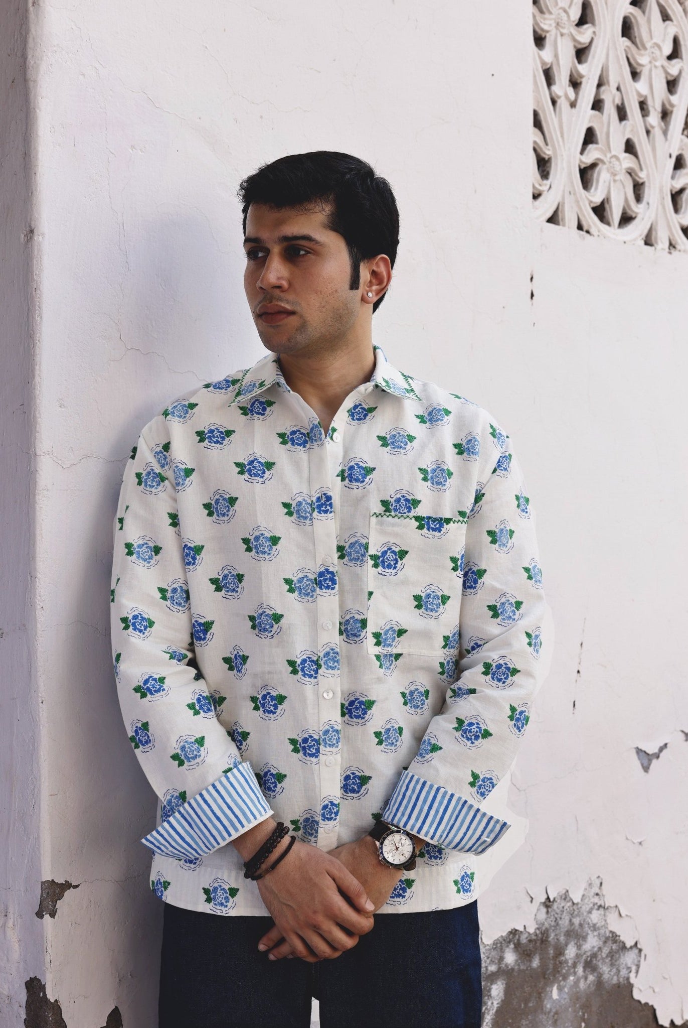 Sawai Shirt - Blue Marigold - CiceroniMen ShirtsThe Raw India