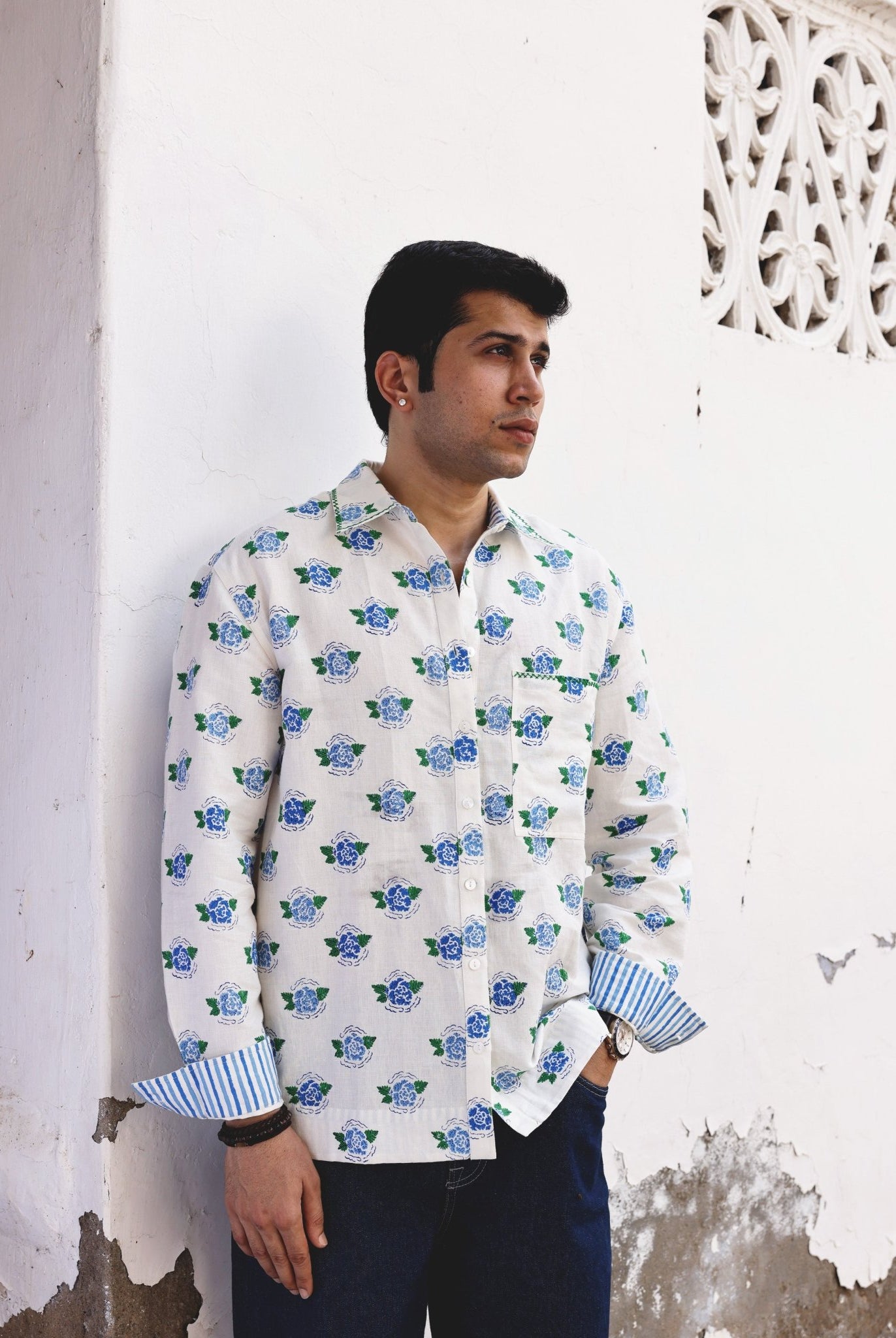 Sawai Shirt - Blue Marigold - CiceroniMen ShirtsThe Raw India