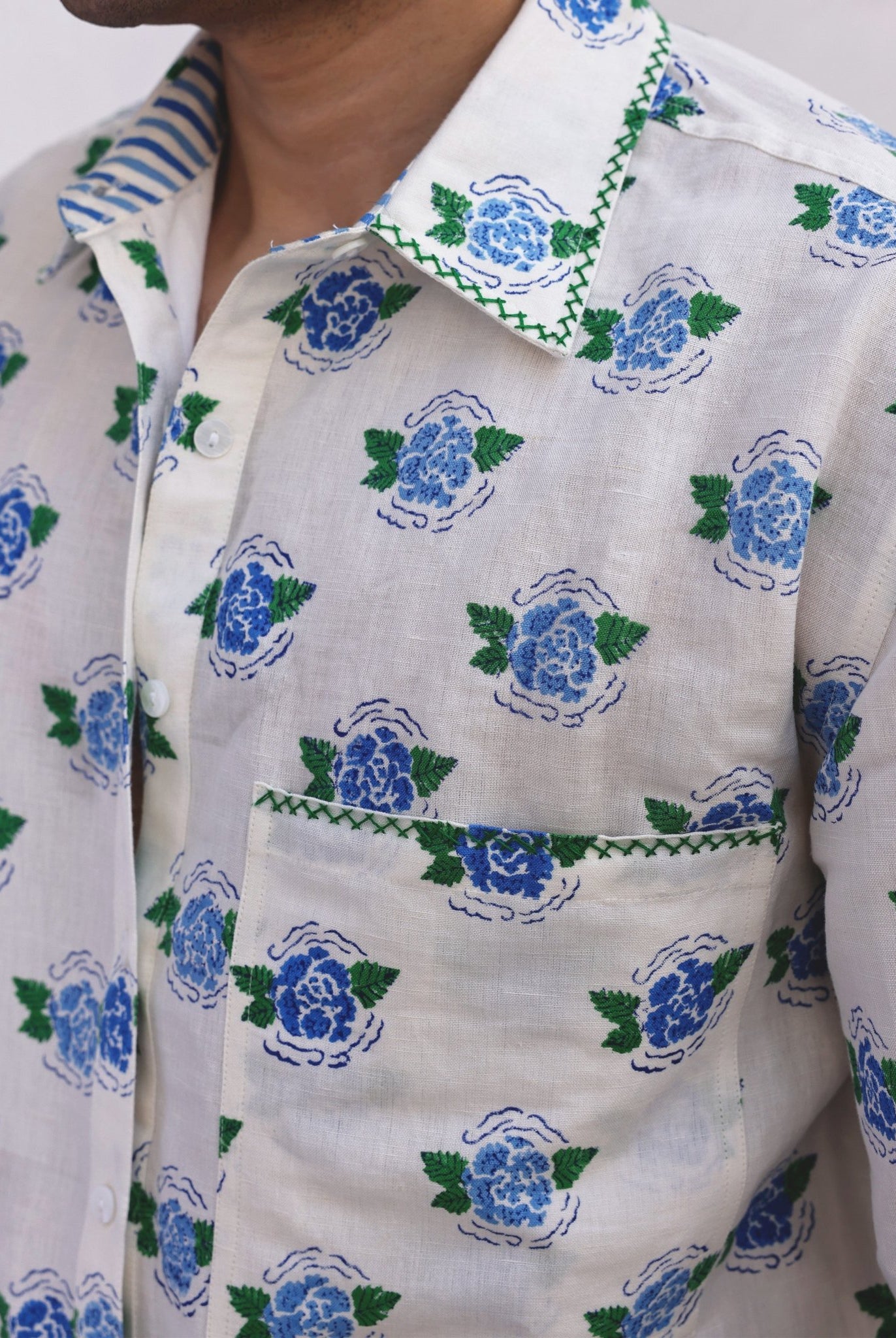 Sawai Shirt - Blue Marigold - CiceroniMen ShirtsThe Raw India