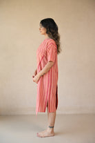 Scarlet Dress - Peach Stripe - CiceroniDressesRang by Rajvi