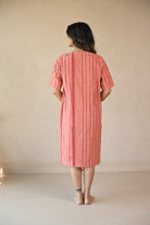 Scarlet Dress - Peach Stripe - CiceroniDressesRang by Rajvi