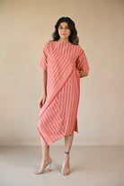 Scarlet Dress - Peach Stripe - CiceroniDressesRang by Rajvi