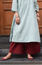 Sea Green Jamdani Phiran with Maroon Pyjama - CiceroniKurta Set, Everyday WearHouse of Moxa