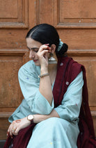 Sea Green Jamdani Phiran with Maroon Pyjama - CiceroniKurta Set, Everyday WearHouse of Moxa