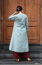 Sea Green Jamdani Phiran with Maroon Pyjama - CiceroniKurta Set, Everyday WearHouse of Moxa