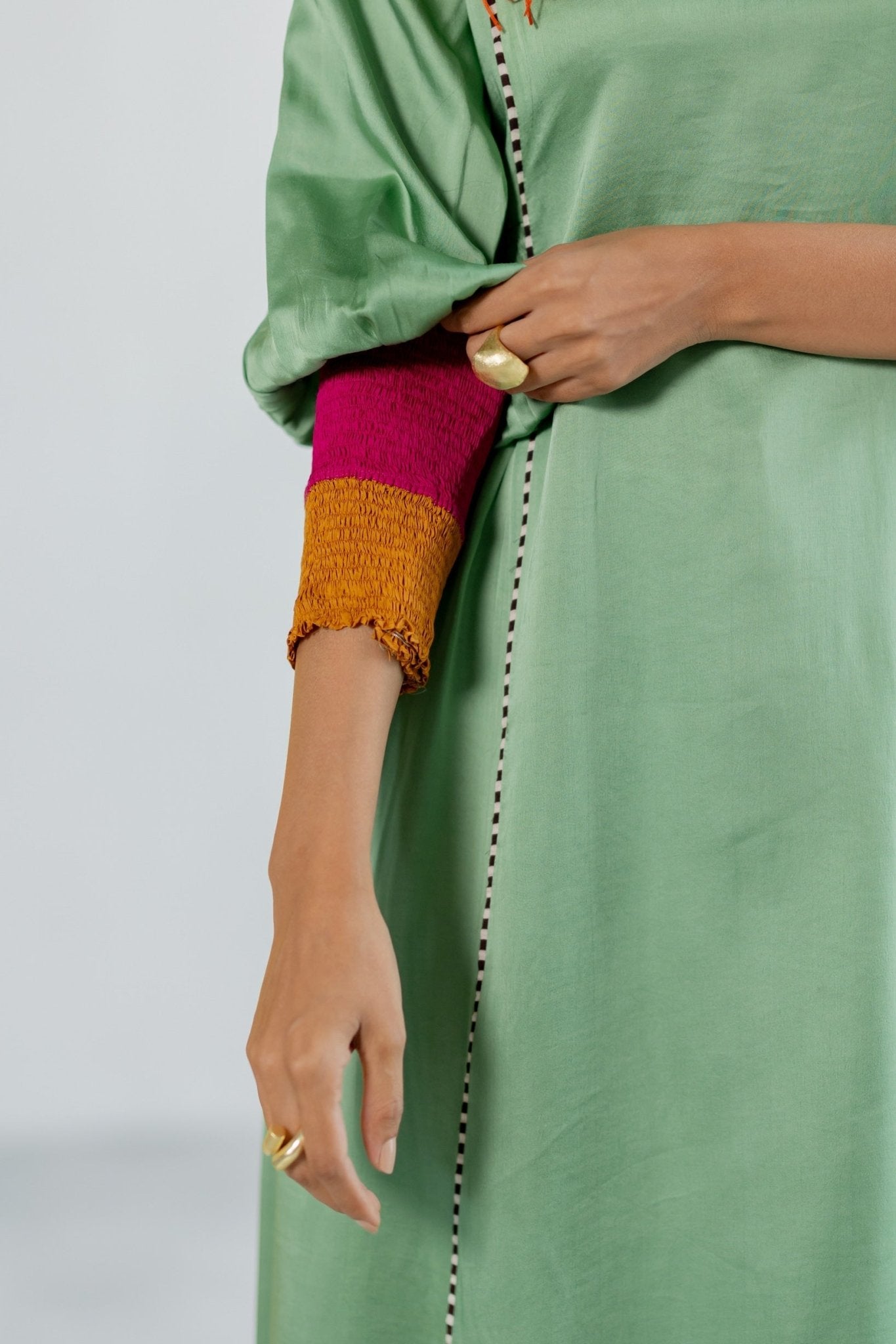 Sea Green Kurta Set - CiceroniKurta Set, Festive WearTussah