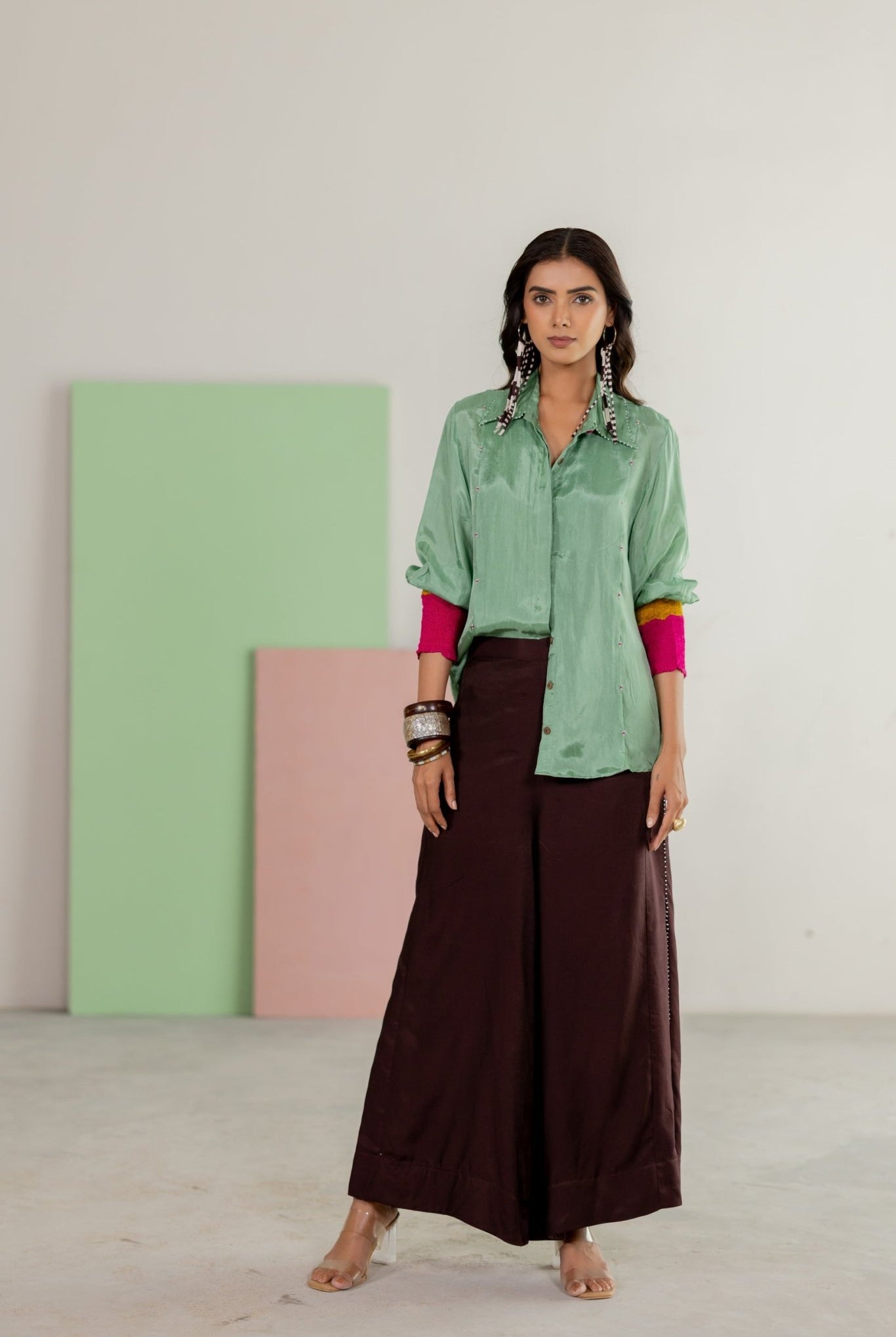 Sea Green Shirt Set - CiceroniCo-ord SetTussah