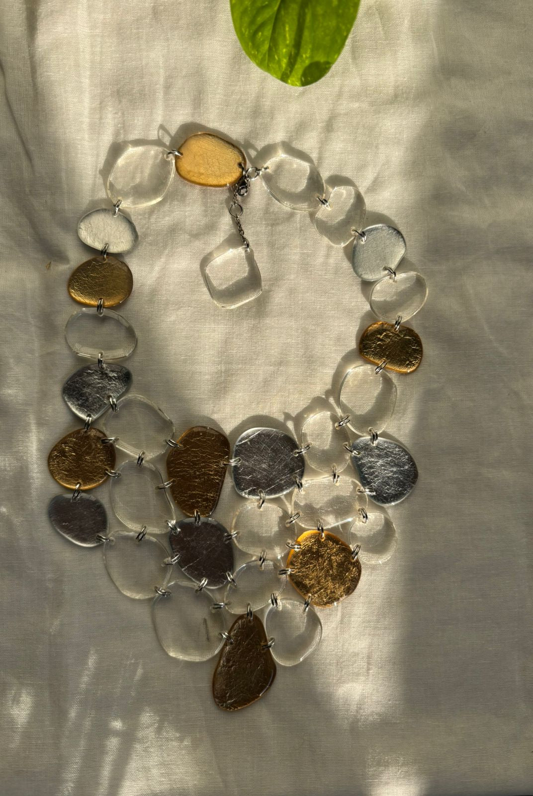 Seaglass Necklace - Gold & Silver - CiceroniNecklaceShivani Vaishnavi