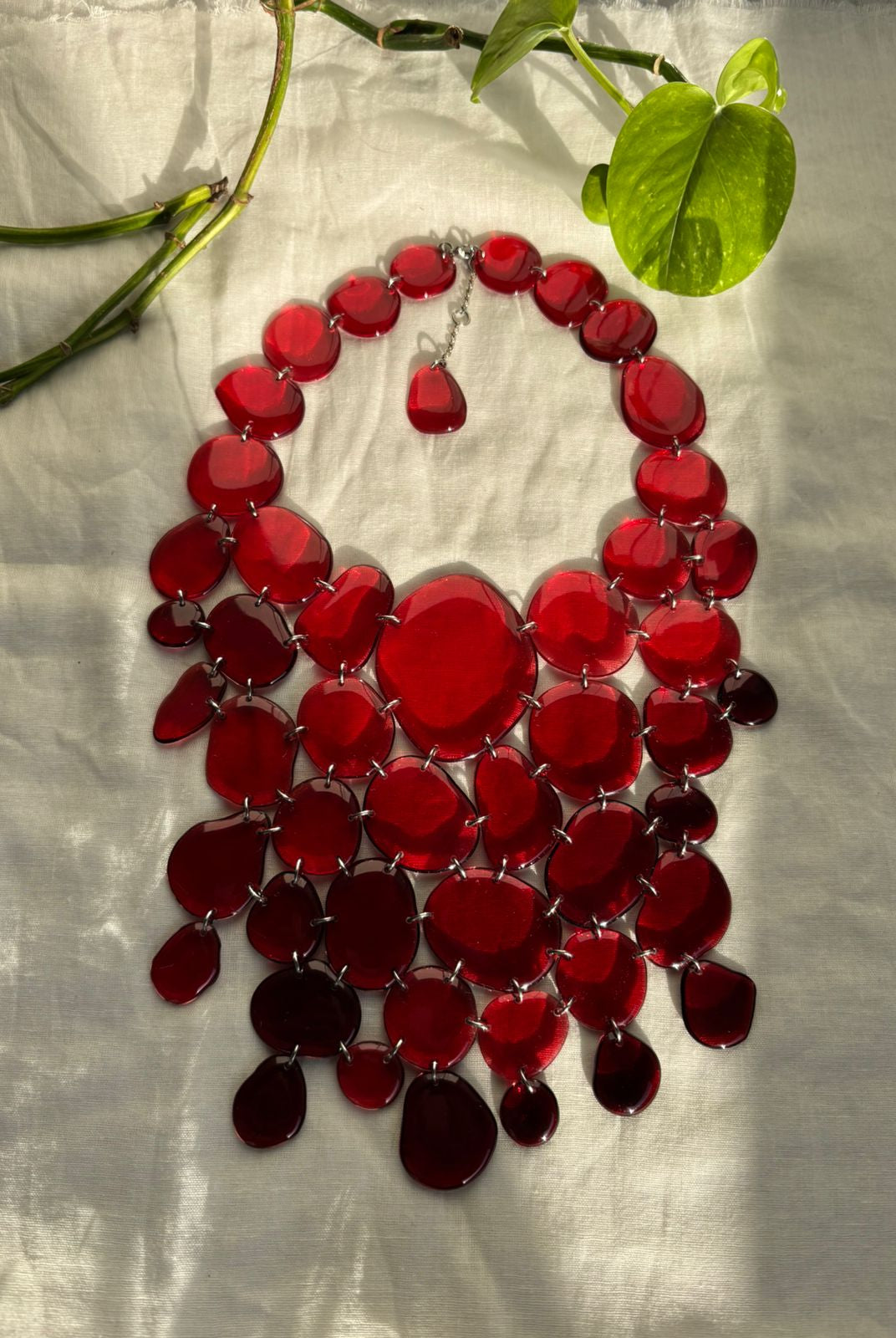Seaglass Necklace - Red - CiceroniNecklaceShivani Vaishnavi