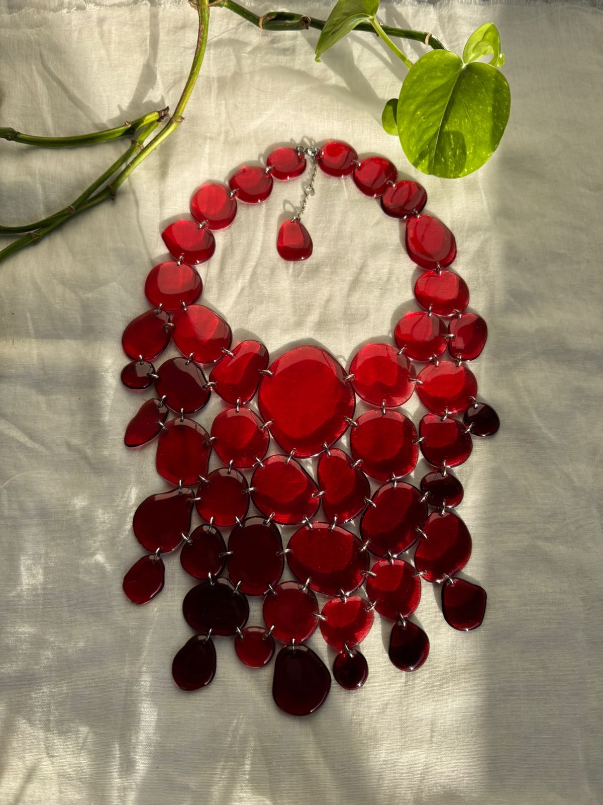 Seaglass Necklace - Red - CiceroniNecklaceShivani Vaishnavi
