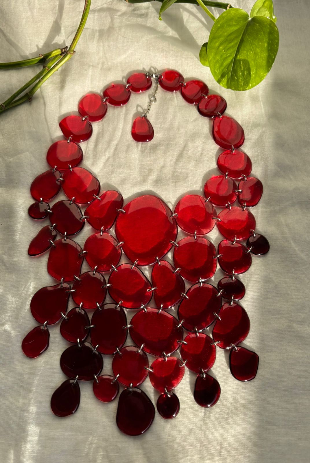 Seaglass Necklace - Red - CiceroniNecklaceShivani Vaishnavi