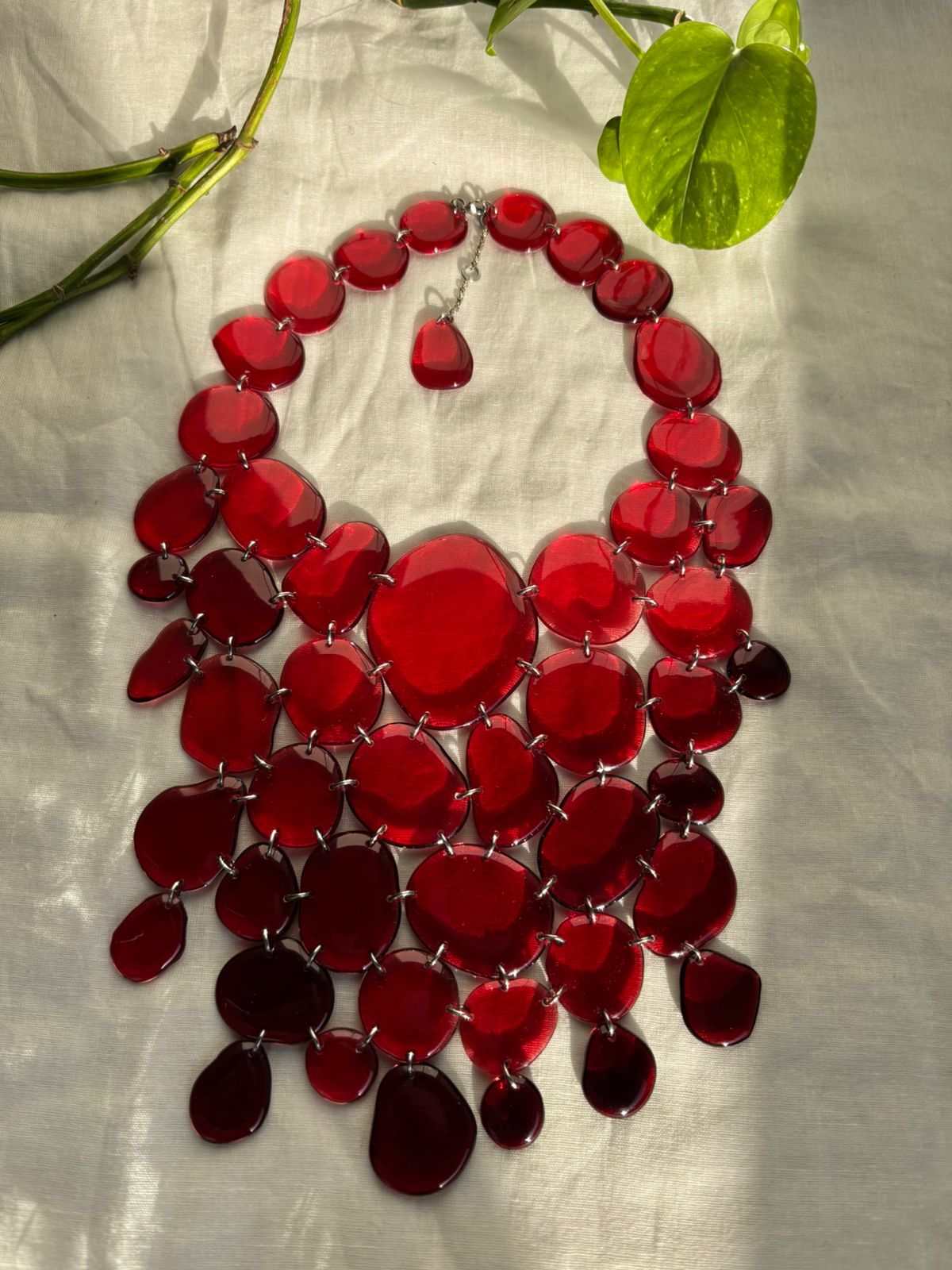 Seaglass Necklace - Red - CiceroniNecklaceShivani Vaishnavi
