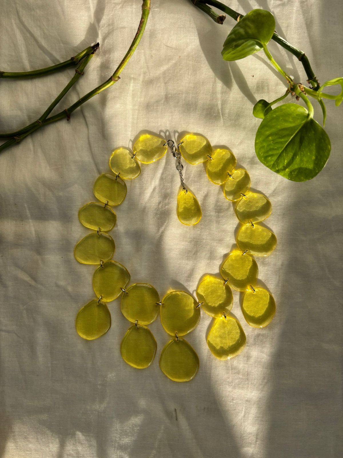 Seaglass Necklace - Yellow - CiceroniNecklaceShivani Vaishnavi