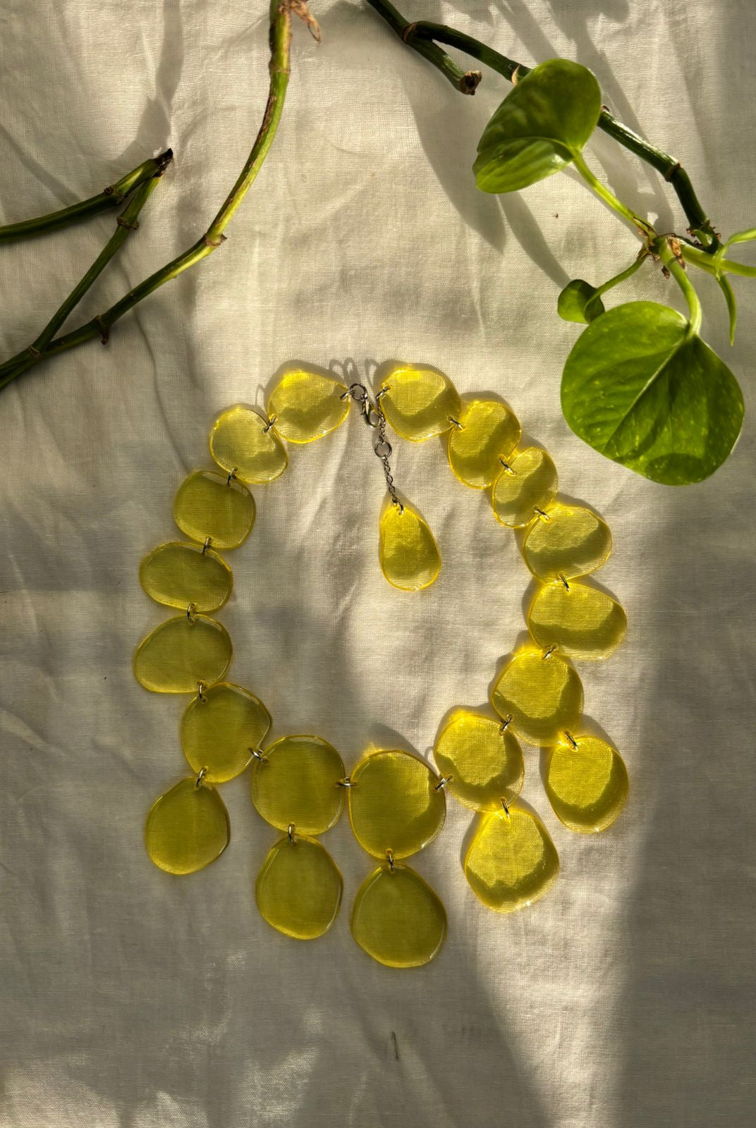 Seaglass Necklace - Yellow - CiceroniNecklaceShivani Vaishnavi