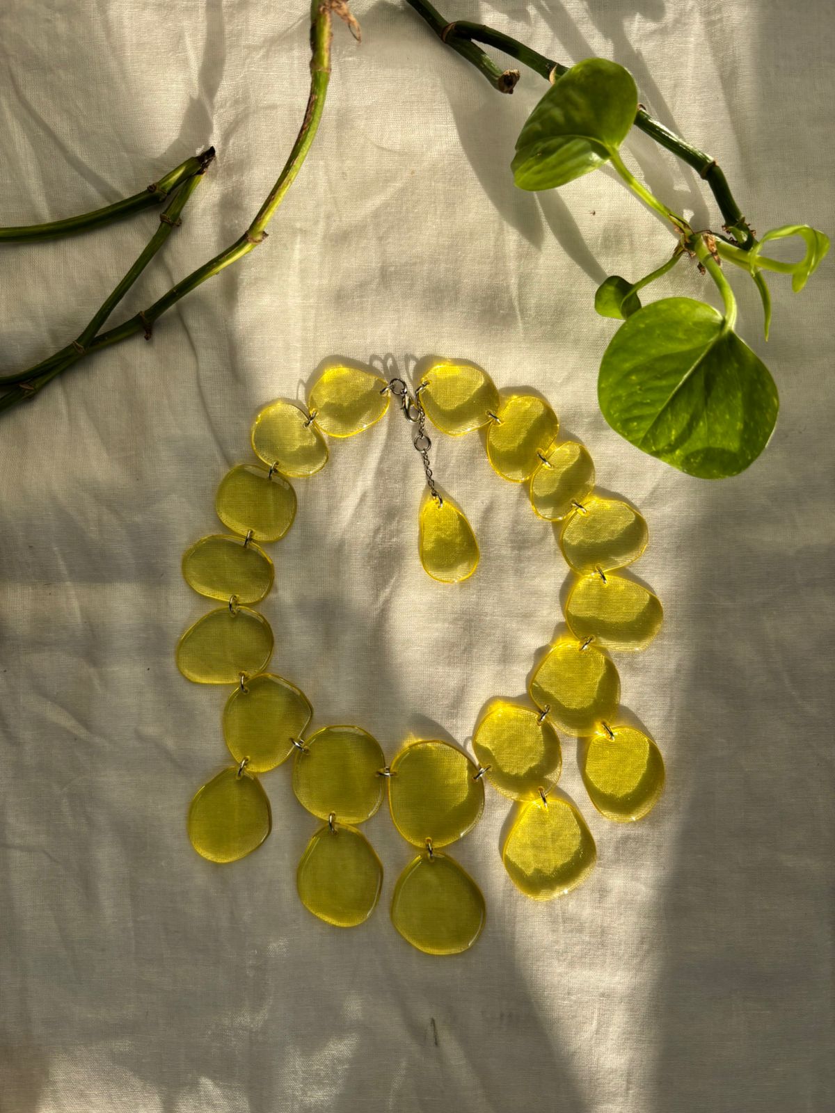 Seaglass Necklace - Yellow - CiceroniNecklaceShivani Vaishnavi