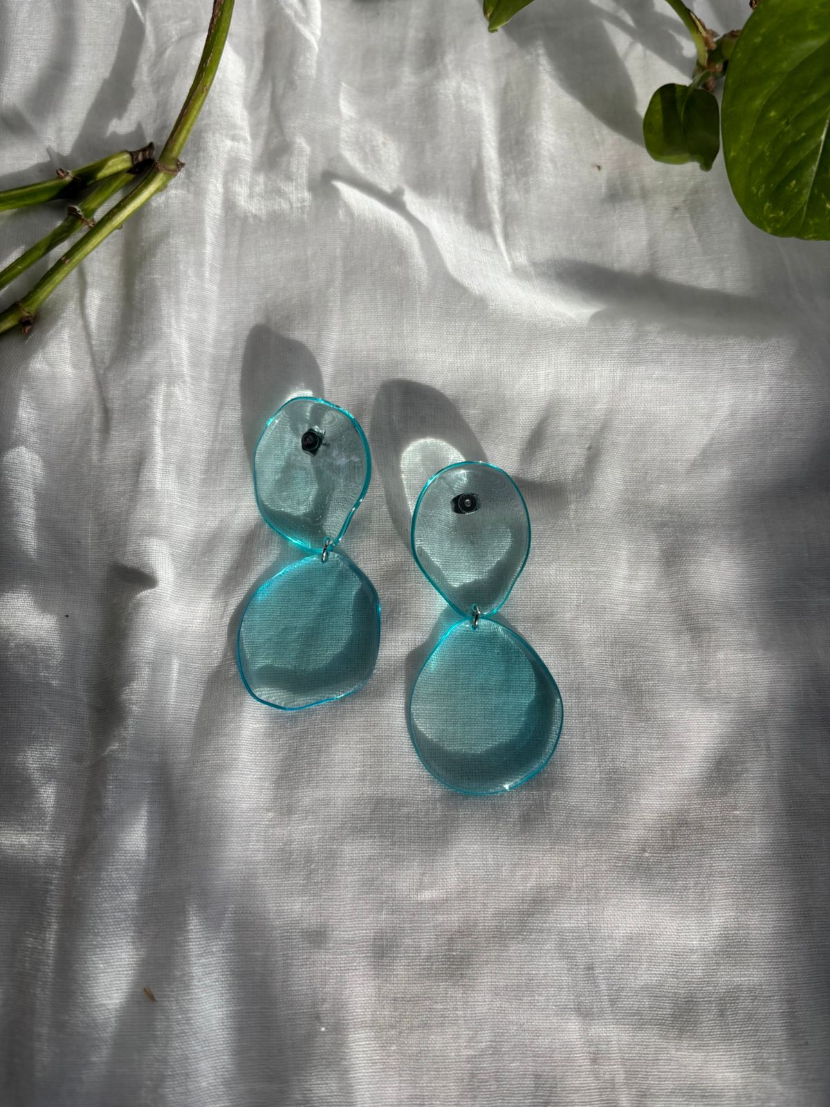 Seaglass - Small Oval - Azure - CiceroniEarringsShivani Vaishnavi