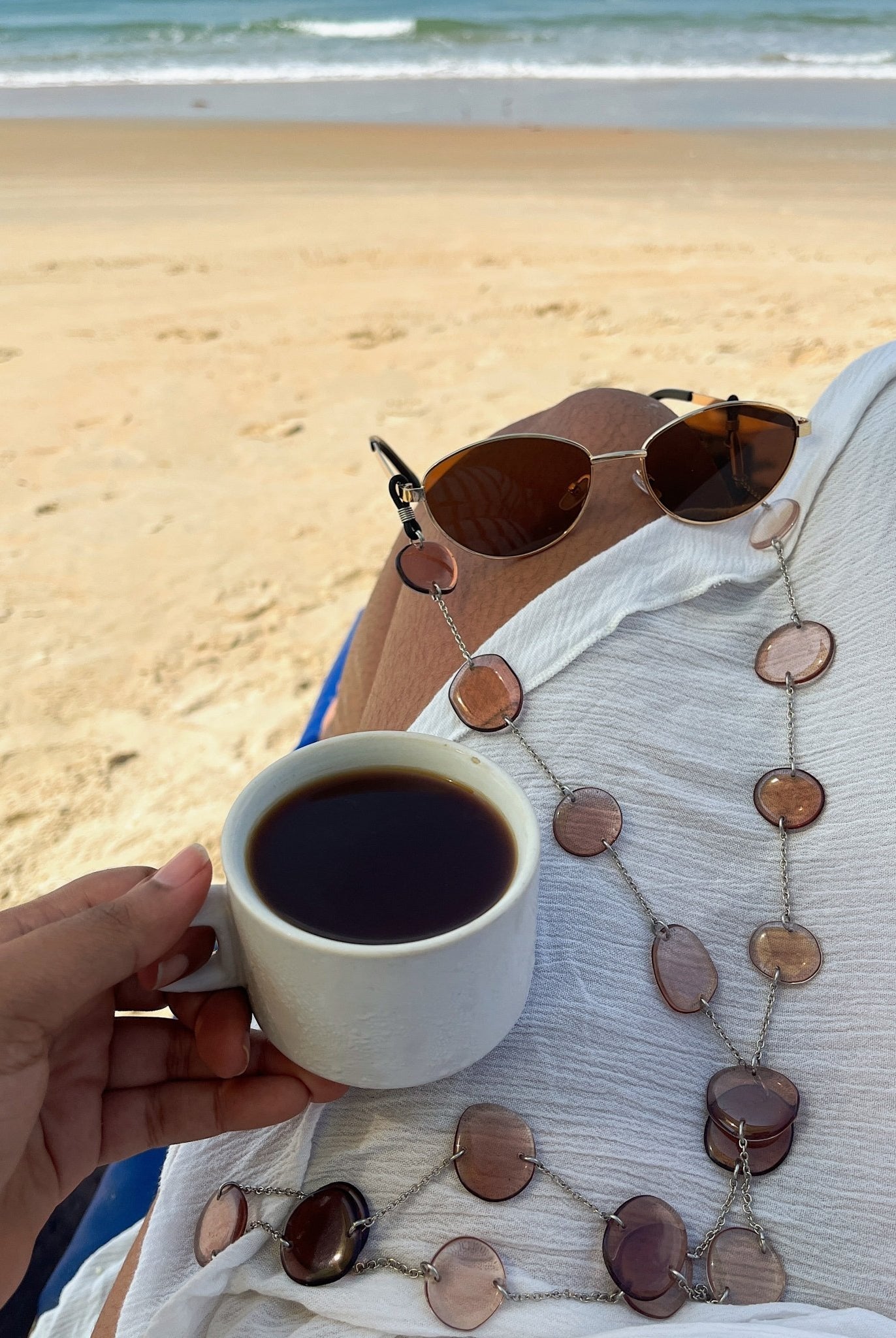 Seaglass Sunny Chain - Brown - CiceroniSunglasses ChainShivani Vaishnavi