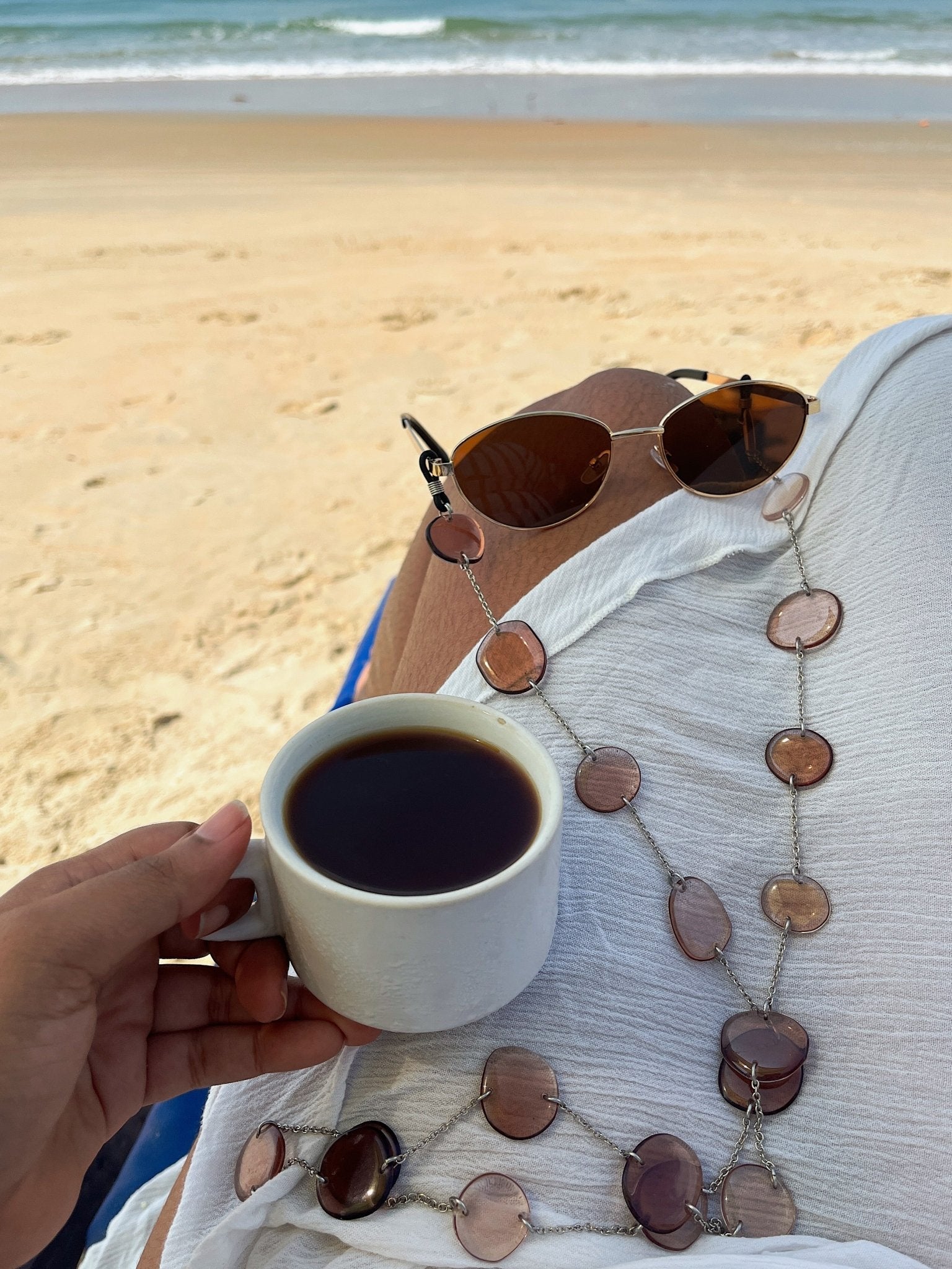 Seaglass Sunny Chain - Brown - CiceroniSunglasses ChainShivani Vaishnavi