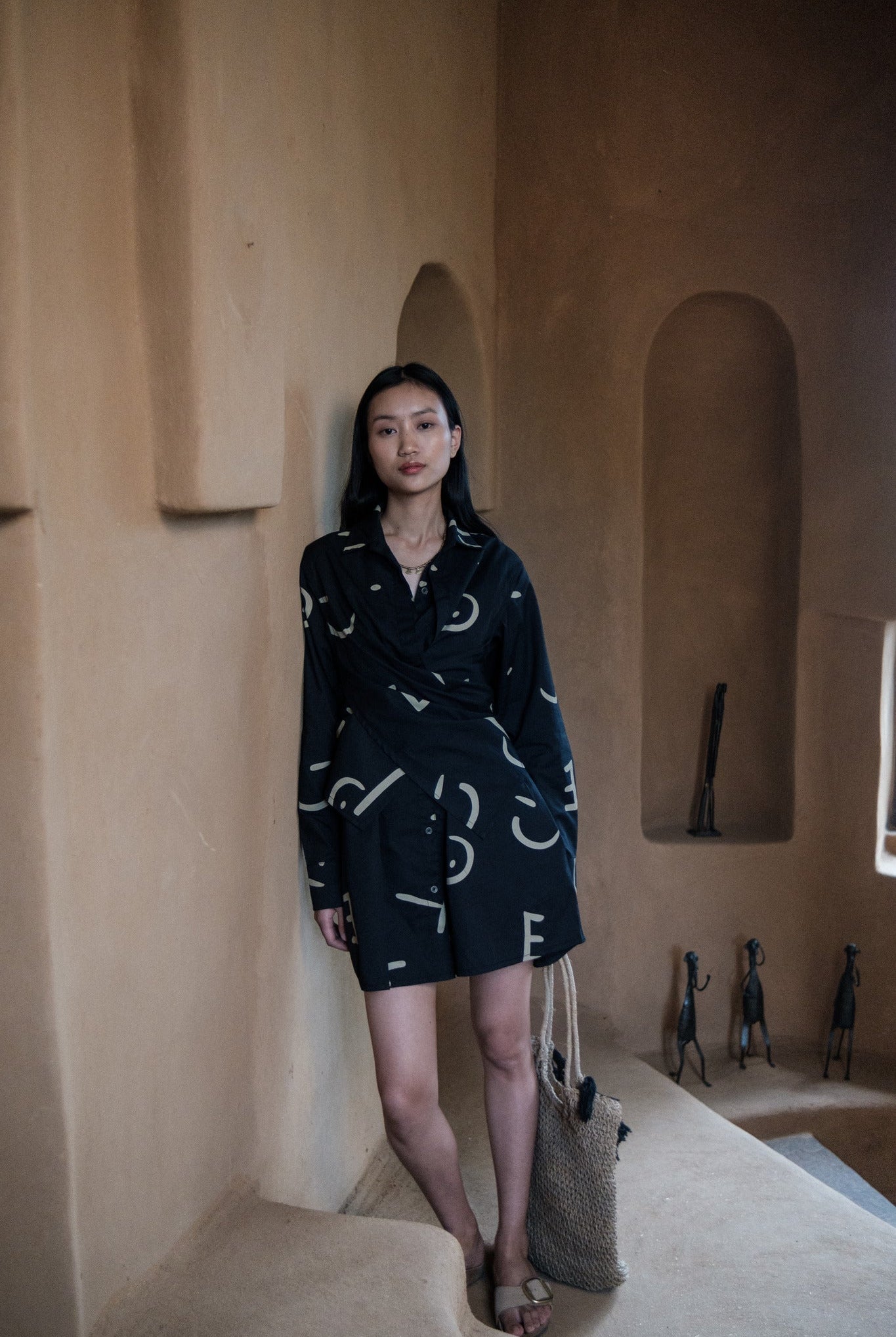 Seattle Wrap Shirt Dress - Printed - CiceroniDressesThe Terra Tribe
