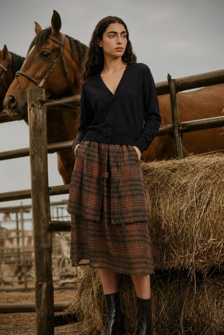 Second Thought Skirt - Peppercorn Weave - CiceroniSkirtsPaeony