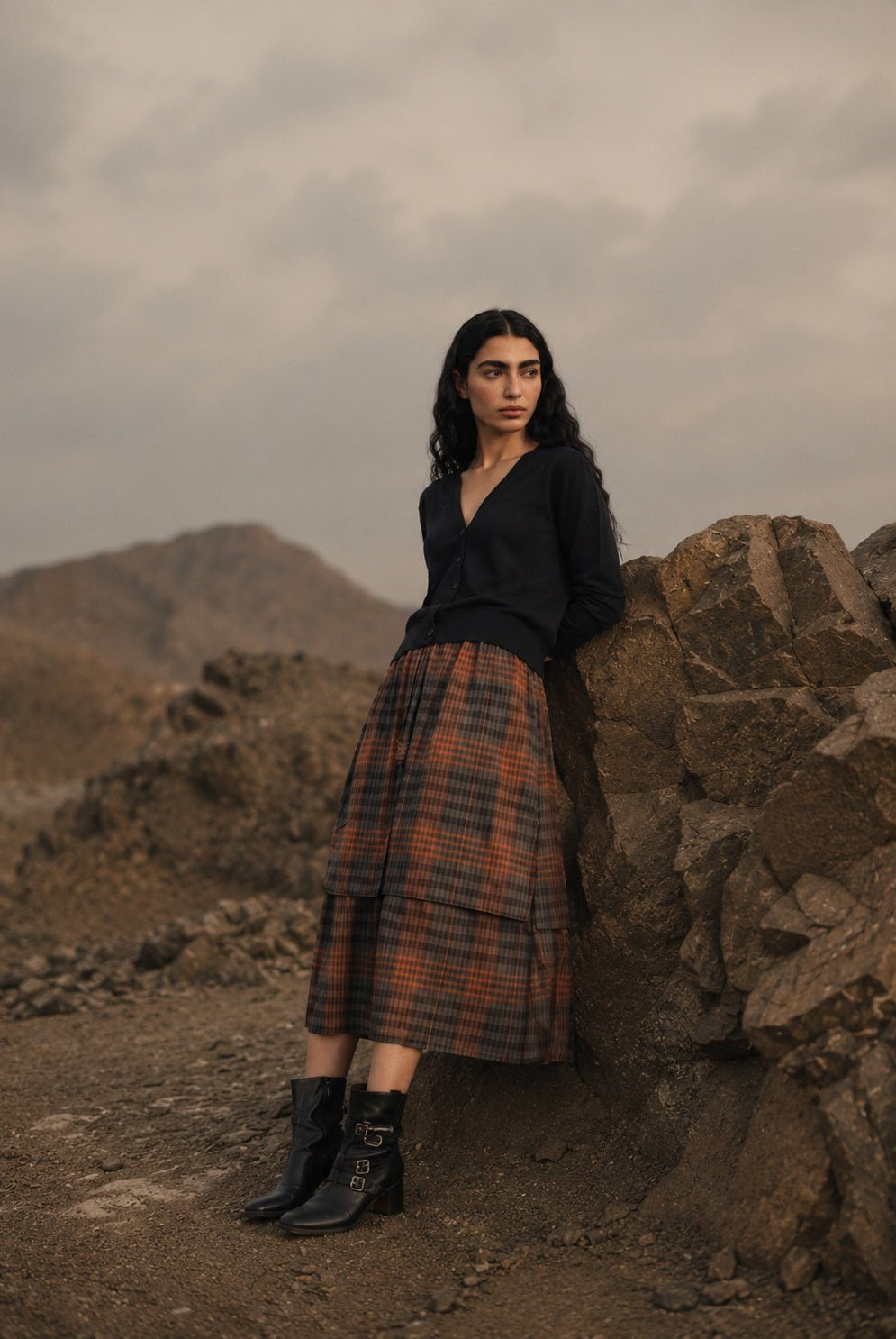 Second Thought Skirt - Peppercorn Weave - CiceroniSkirtsPaeony
