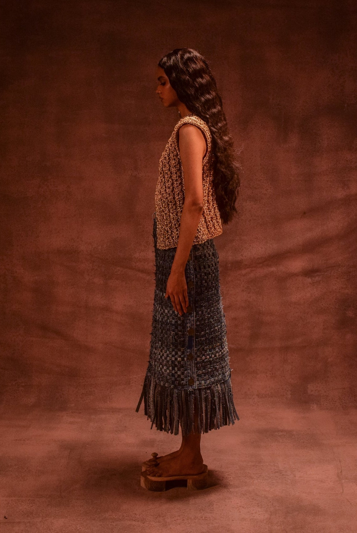 Selvedge Fringe Skirt - CiceroniSkirtsAnam Husain