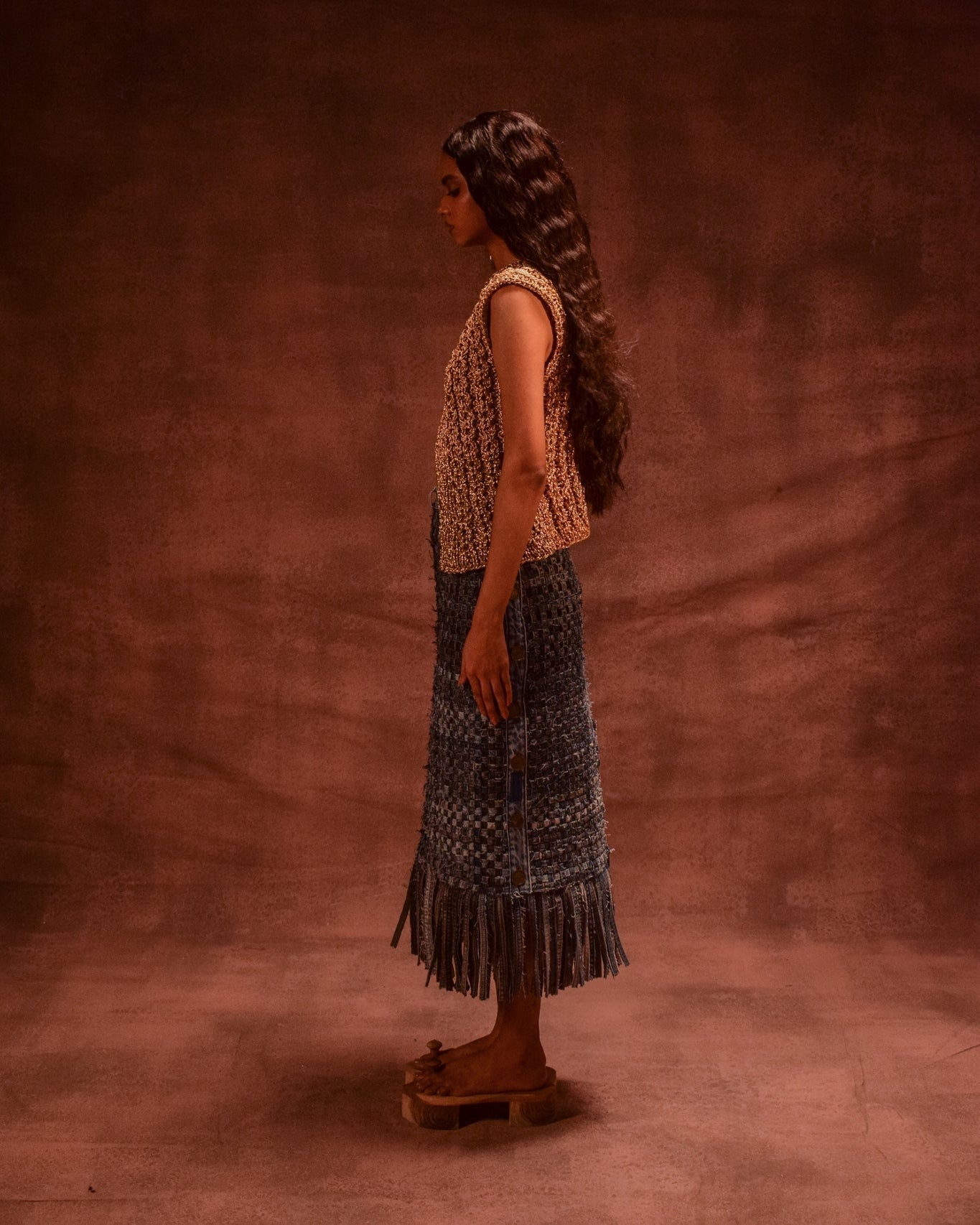 Selvedge Fringe Skirt - CiceroniSkirtsAnam Husain