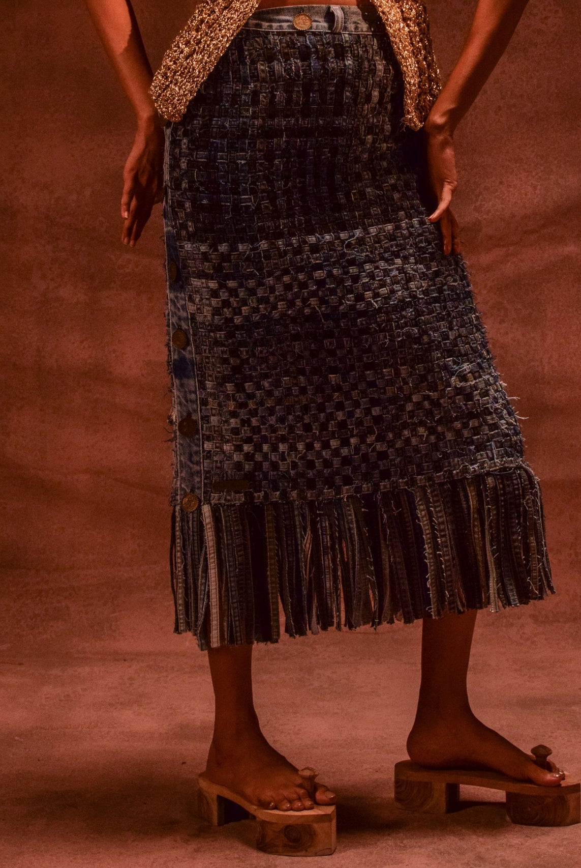 Selvedge Fringe Skirt - CiceroniSkirtsAnam Husain
