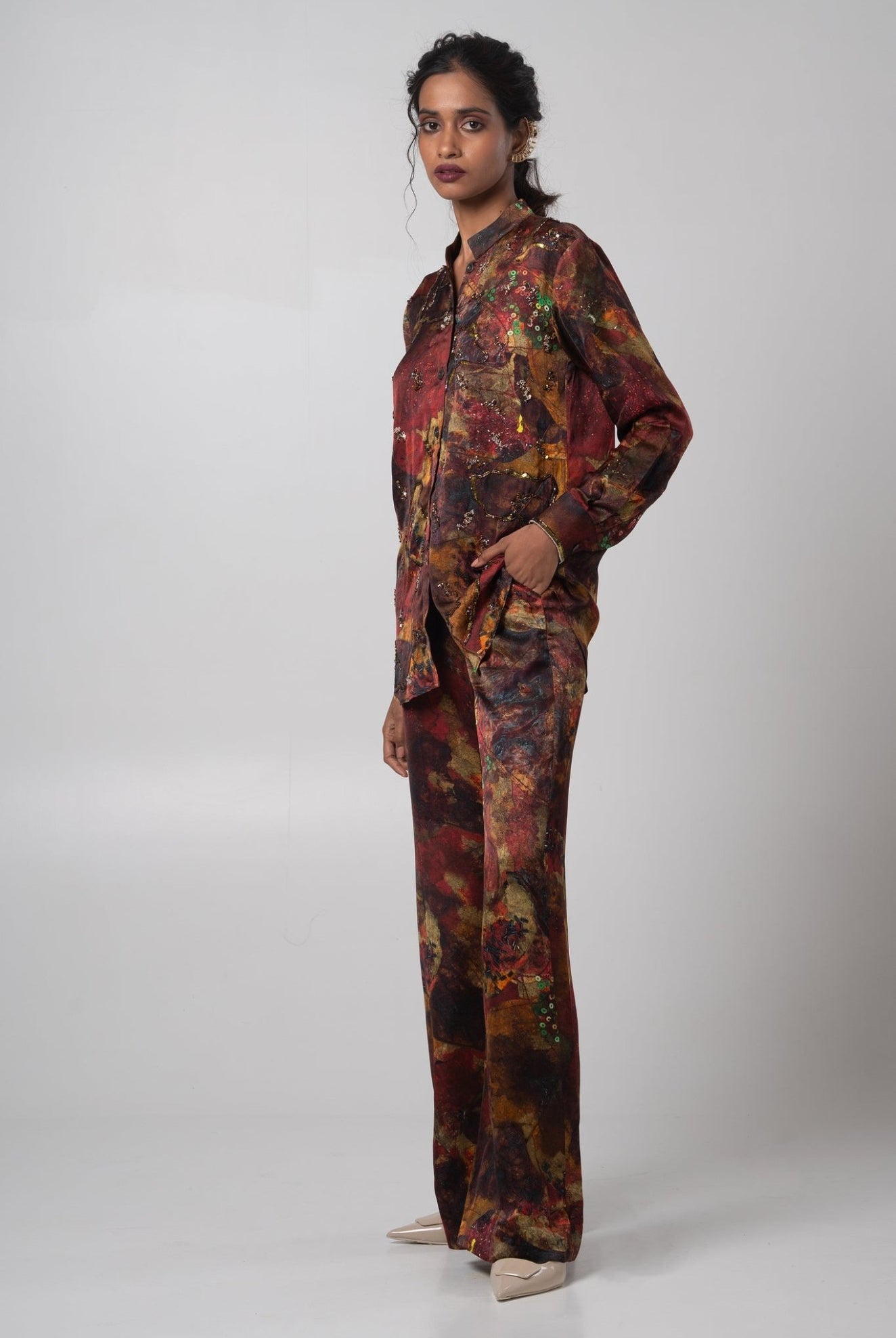 Sepia Embroidered Shirt Set - CiceroniCo - ord SetAdvait