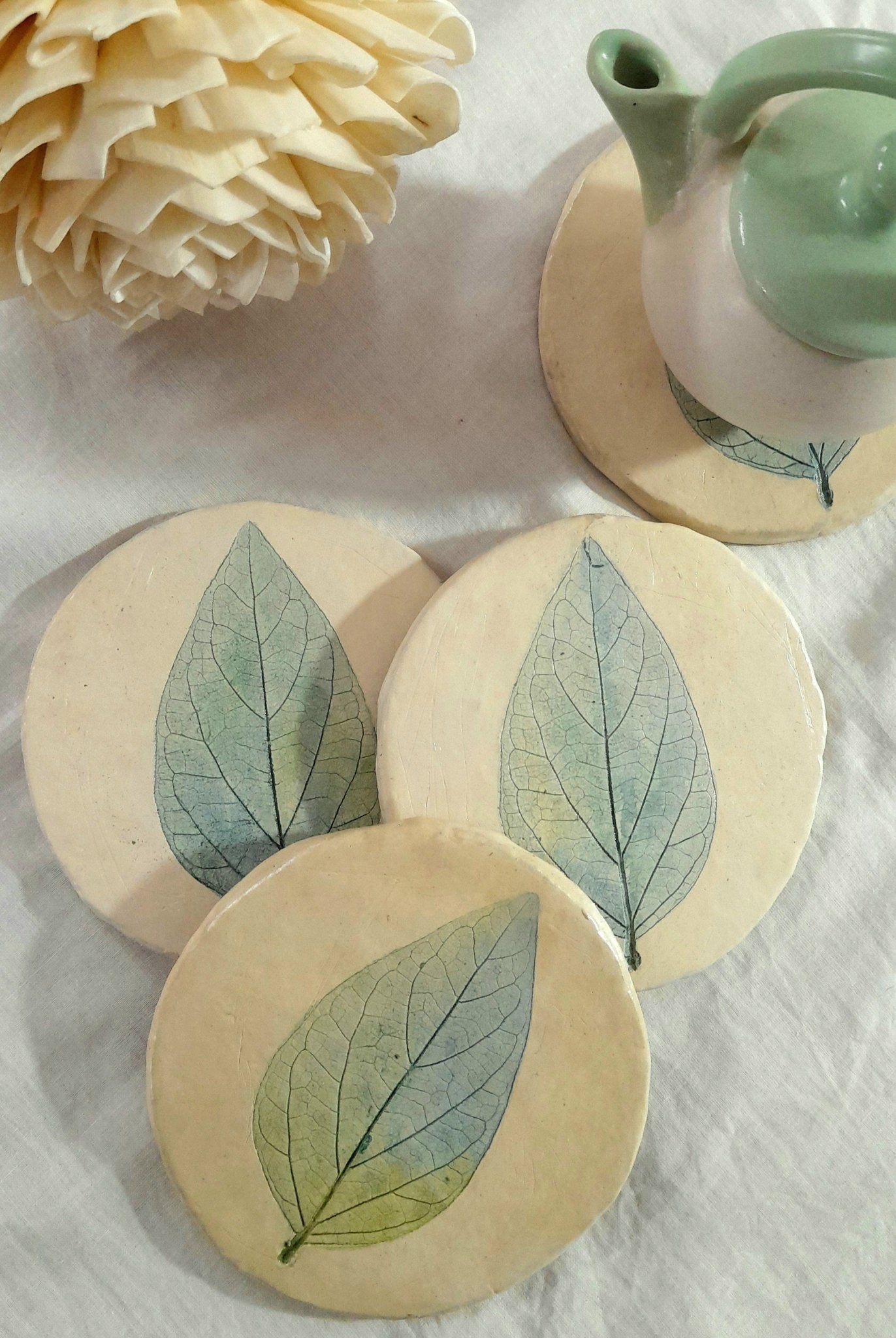 Set of Coasters - Harsringar Leaf - CiceroniCoastersAranya Earthcraft