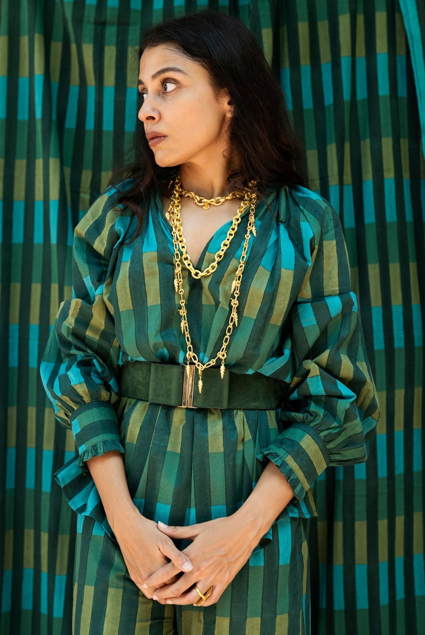 Shae Blouse - Forest Green - CiceroniTopShaivyaa