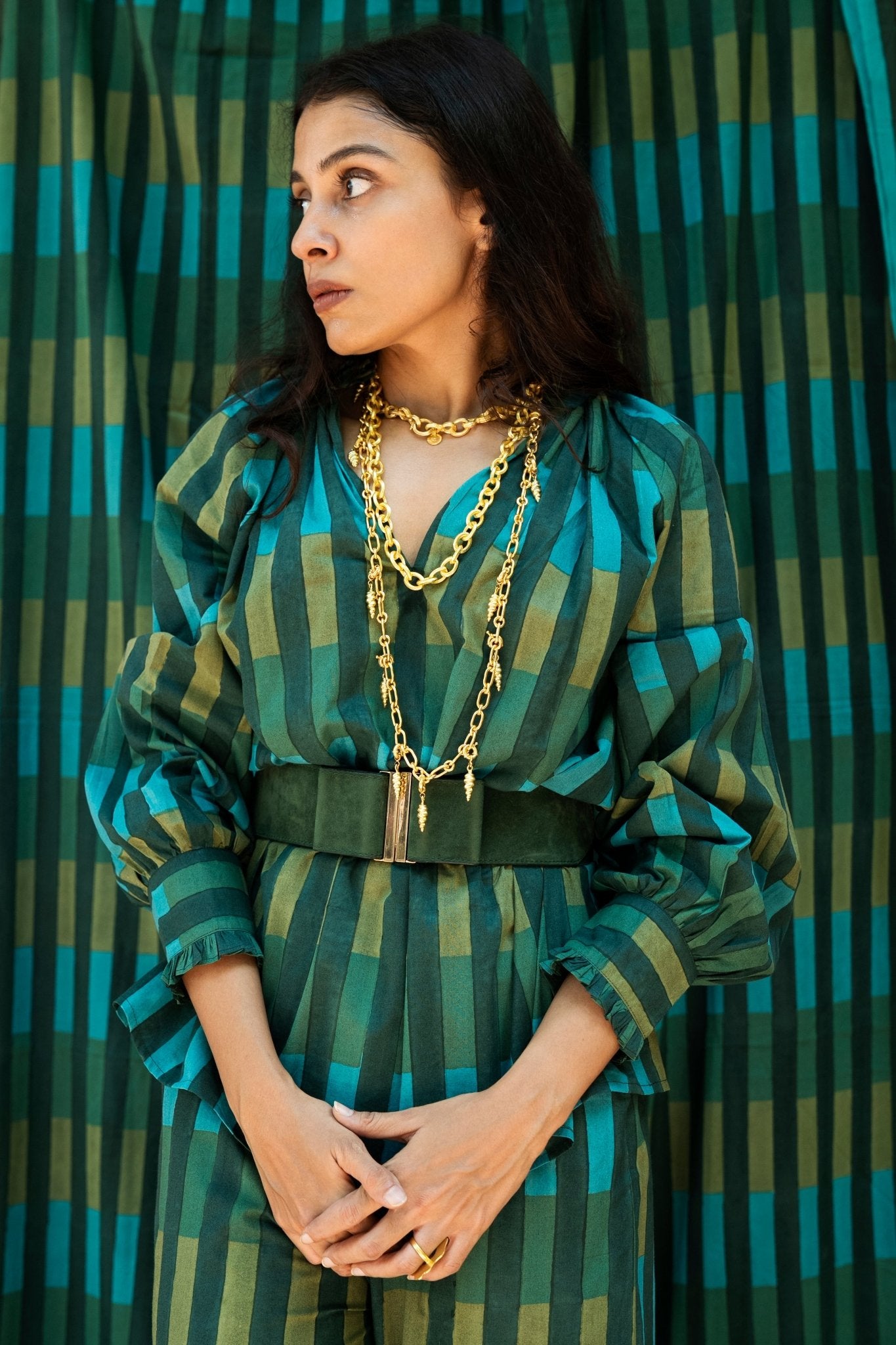 Shae Blouse - Forest Green - CiceroniTopShaivyaa