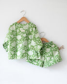 ‘Shared secrets’ Kids Green Floral Hand Block Print Co - ord Set - CiceroniCo - ord SetLove The World Today