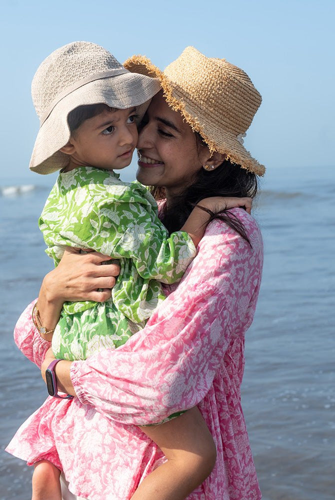 ‘Shared secrets’ Kids Green Floral Hand Block Print Co - ord Set - CiceroniCo - ord SetLove The World Today