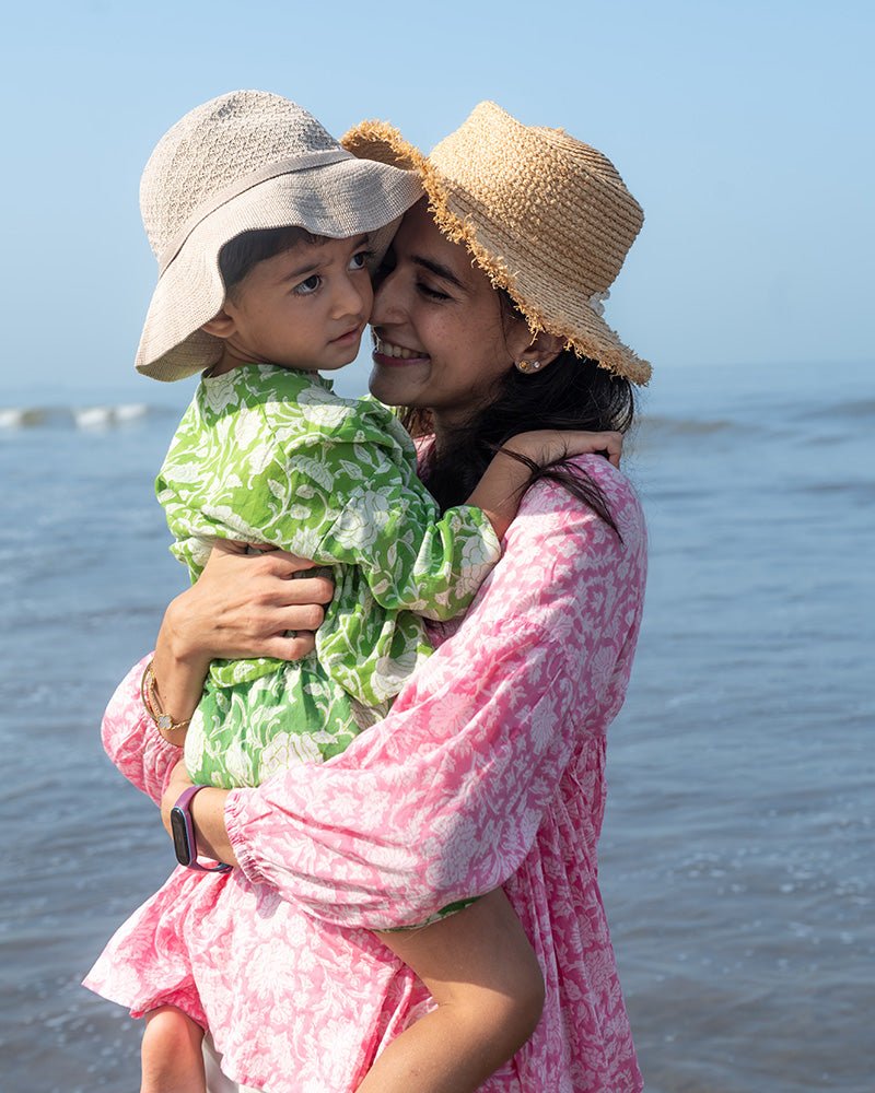 ‘Shared secrets’ Kids Green Floral Hand Block Print Co - ord Set - CiceroniCo - ord SetLove The World Today