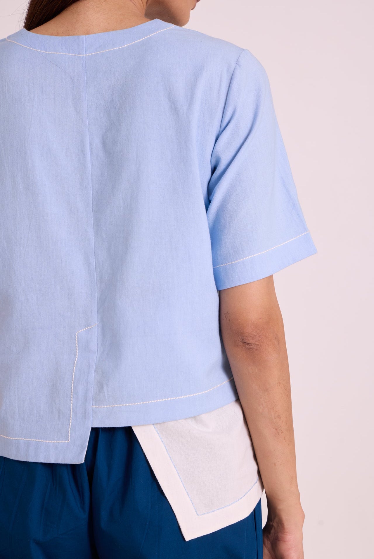 Shelly - Panelled Blues Top & Pant Set - CiceroniCo-ord SetMadder Much