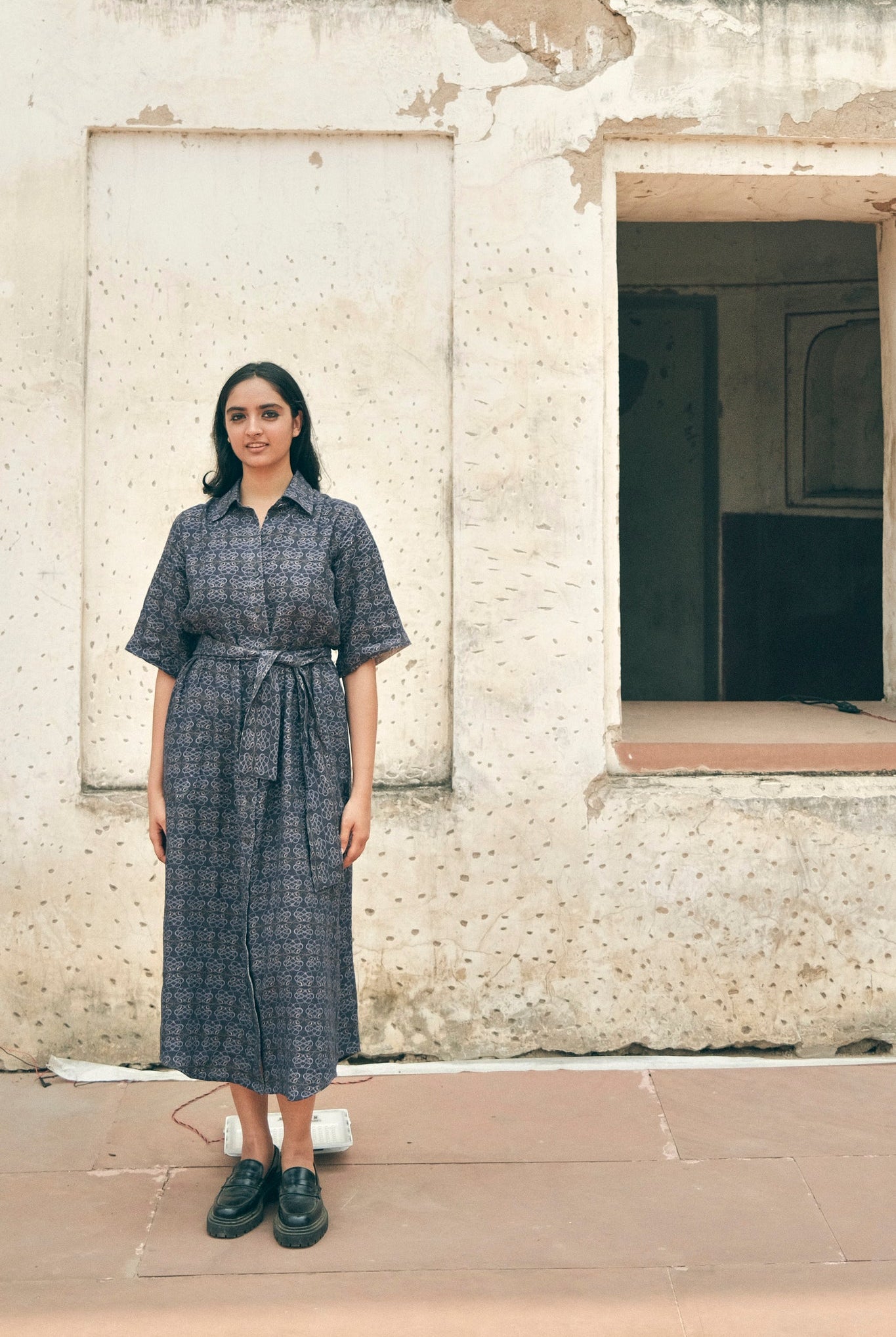 Shirt Dress in AC Jaal Navy - CiceroniDressesNikyta's Workroom