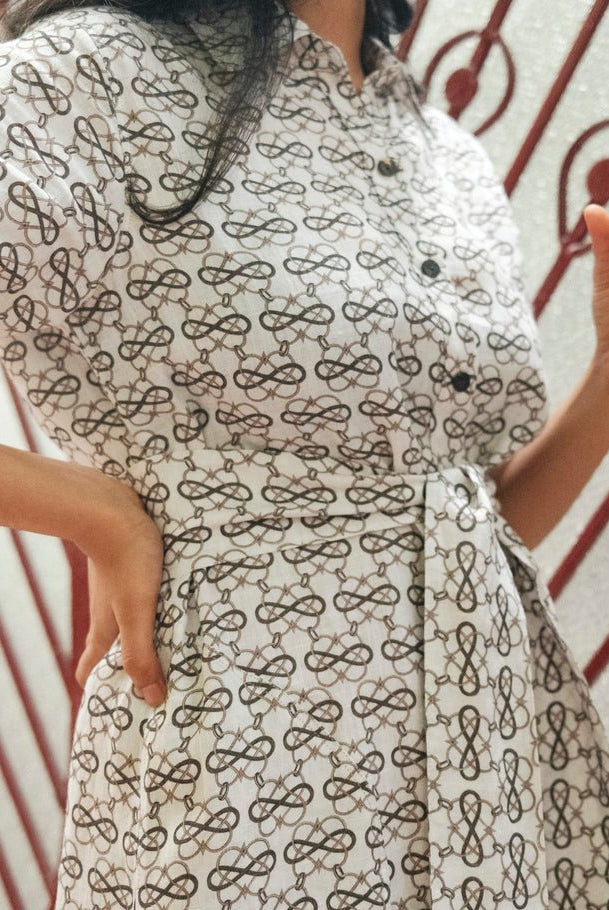 Shirt Dress in AC Jaal White - CiceroniDressesNikyta's Workroom