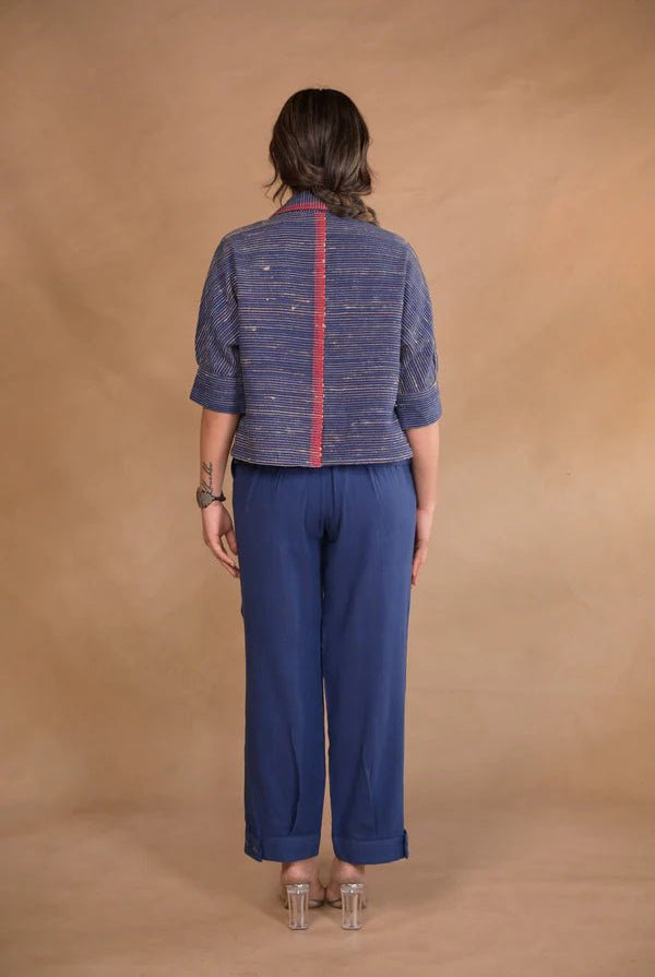 Shirt, Jacket style with continous sleeve in tassar X kalacotton - CiceroniWomen ShirtsRang by Rajvi