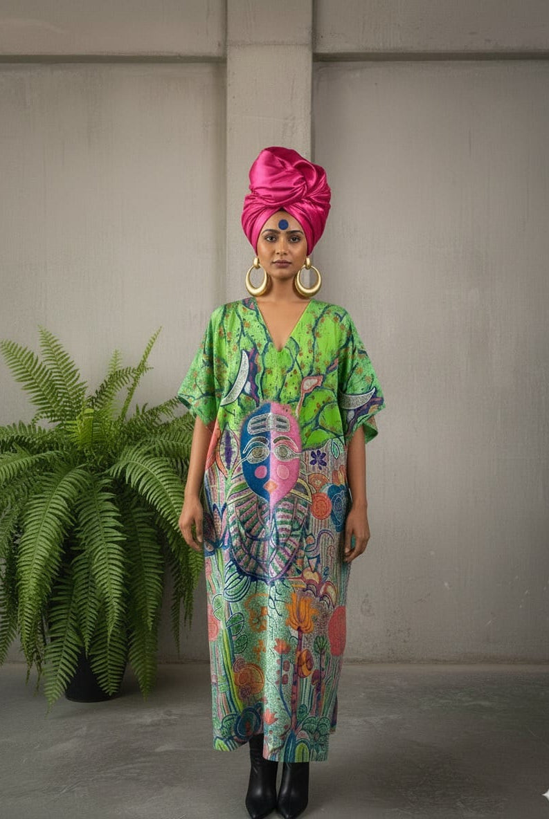 Shivparvati Kaftan - CiceroniKaftanRed Lotus Stories