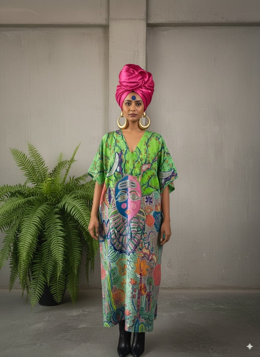 Shivparvati Kaftan - CiceroniKaftanRed Lotus Stories