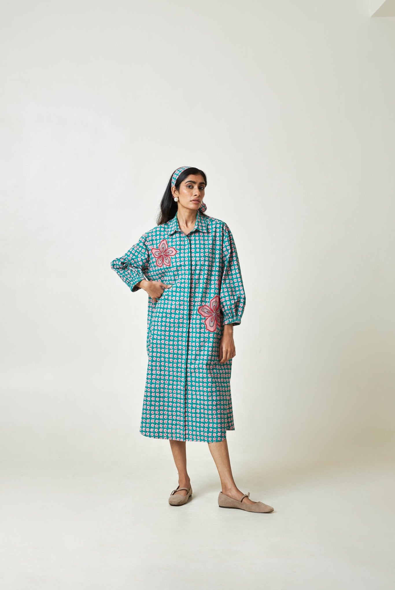 Shoreline Block Printed Dress - CiceroniDressPants and Pajamas