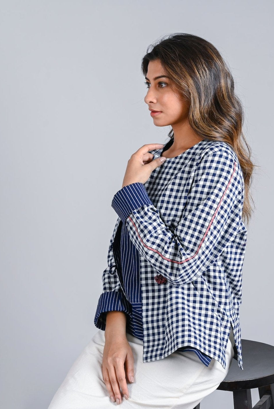 Short Fold Up Sleeve Jacket - CiceroniJacketsRang by Rajvi