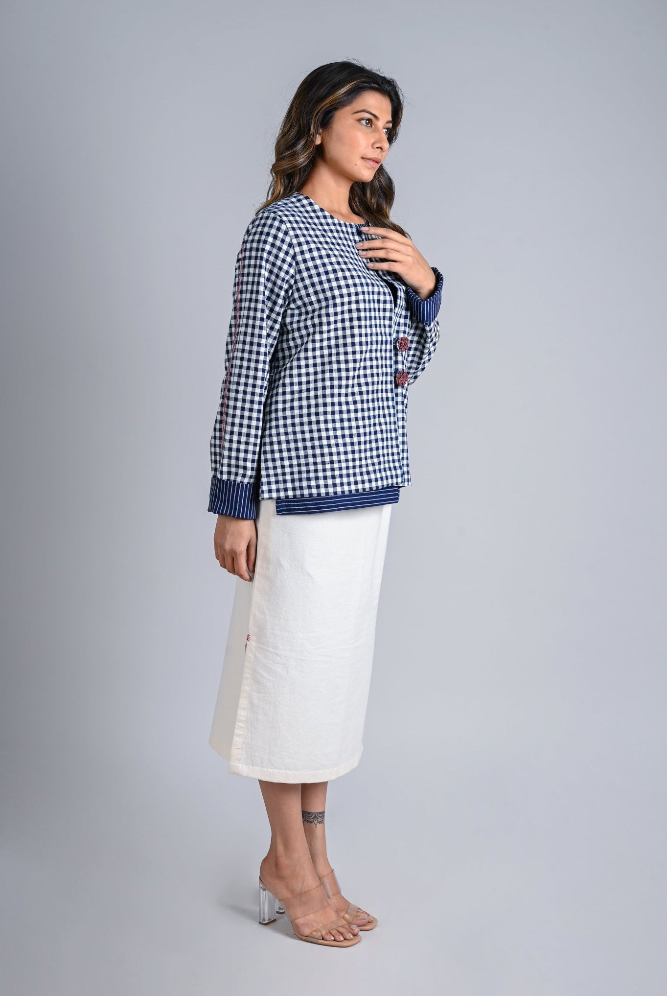 Short Fold Up Sleeve Jacket - CiceroniJacketsRang by Rajvi
