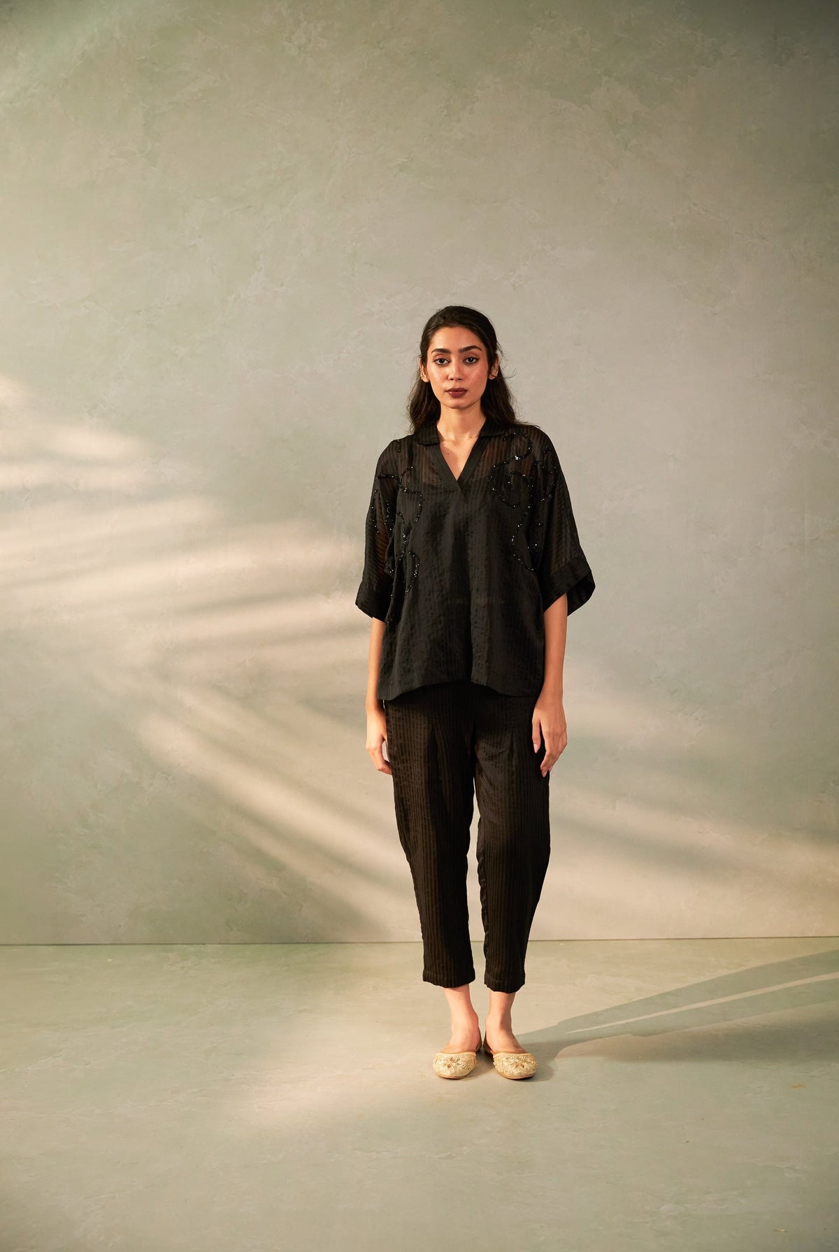 Shyaam Sitara Embroidered Co-ord Set- Set of 2 - CiceroniCo-ord SetPants and Pajamas