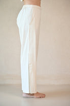 Side Pleated Pant - Natural White - CiceroniPantsRang by Rajvi