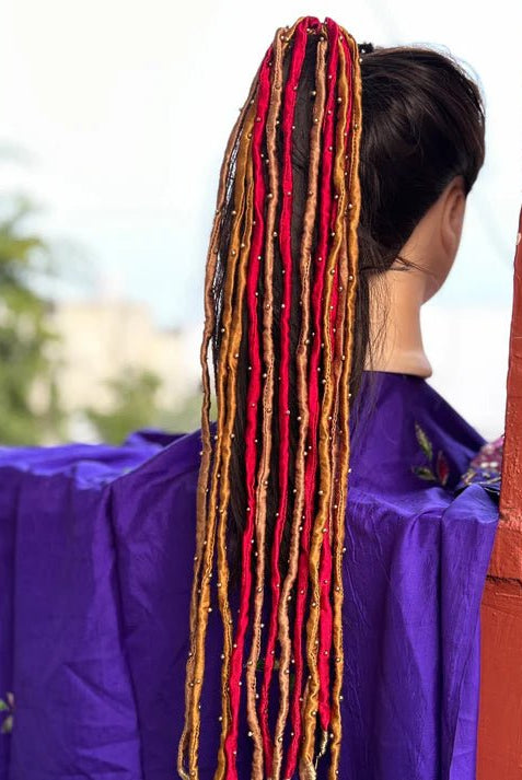 Silk Gold Pink Hair Strings - CiceroniHair StringsBy Nirjari