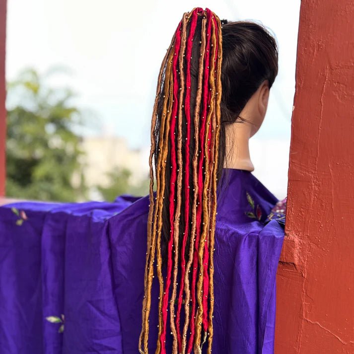 Silk Gold Pink Hair Strings - CiceroniHair StringsBy Nirjari