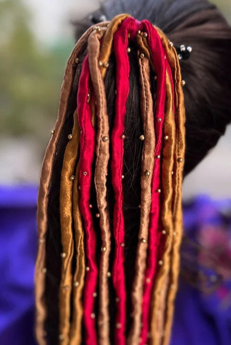 Silk Gold Pink Hair Strings - CiceroniHair StringsBy Nirjari